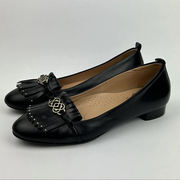 Ukies Leona Black Leather Kiltie Flats Shoes Size 7.5 See Photos For Details - Picture 10 of 11
